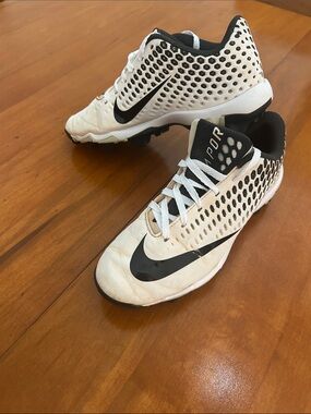 Nike White and Black Vapor Boys Cleats